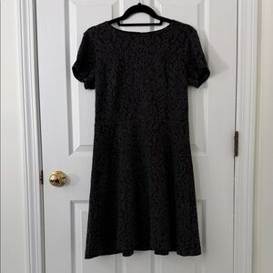 LOFT Black Textured Mini Dress